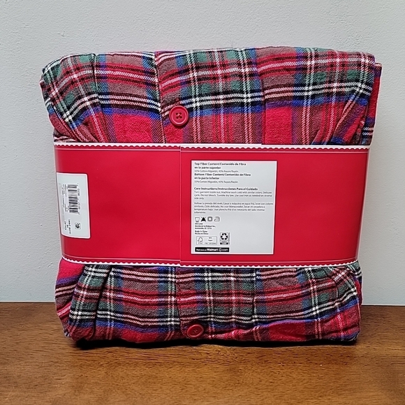 Holiday Time Women's Red Plaid Flannel Pajama Set Size 3X (22W-24W) - Picture 3 of 6